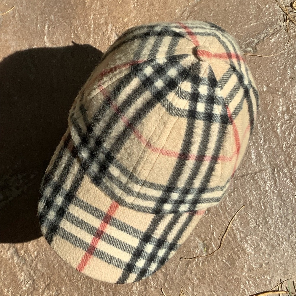Authentic Vintage Burberry Cashmere Baseball Cap - Picture 2 of 11